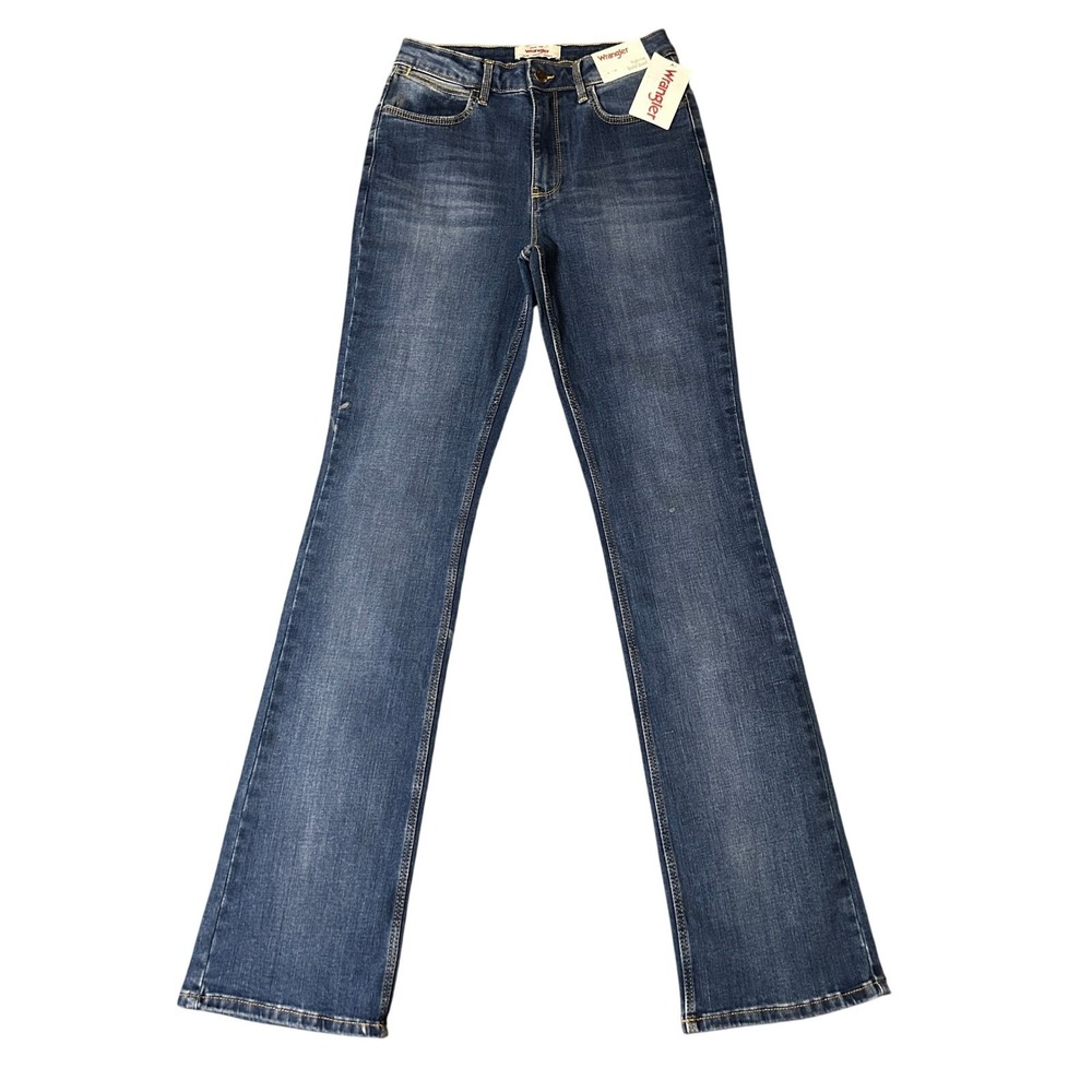 Wrangler High Rise Bold Bootcut Jeans Womens 4x34 Blue Stretch NWT